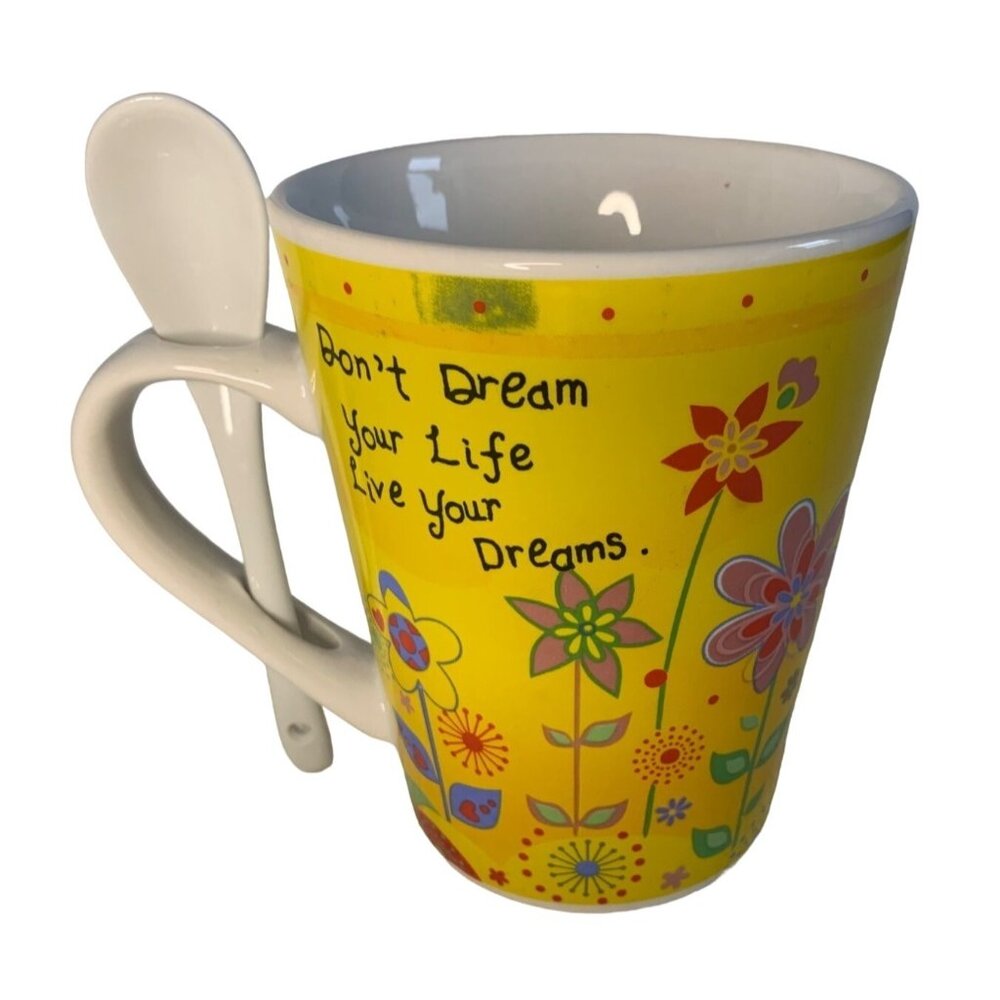 Secret Garden Don't Dream Your Life Live Your Dreams coffee mug with spoon set